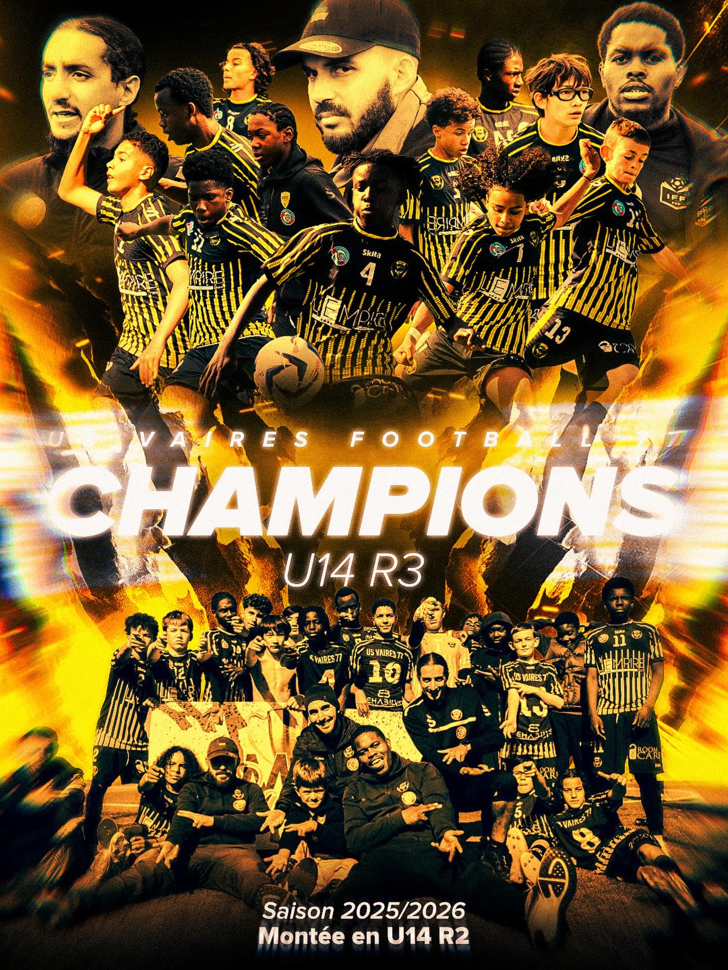 Visuel champions U14 R3 de l'US Vaires